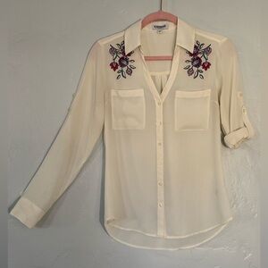 Express Cream Blouse with Floral Embroidery (A5)